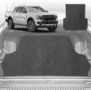 Outback GT 6D Diamond Ute Tub Mat for Ford Ranger PX3 Dual Cab Ute 2018-2022 (with Plastic tub Liner) - Heavy-Duty - Custom Fit - Durable Material - Scratch-Proof - Non-Slip - Waterproof - Black