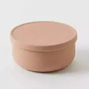 Nordic Kids Henny Silicone Bowl with Lid - Terracotta