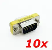10 Pack - DB9 D-SUB 9-Pin RS232 Serial Male to Female Port Saver Coupler Adapter
