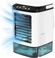 Bewinner Mini Air Conditioner with 900ml Water Tank, Humidifying Misting Portable Desk Fan, USB Rechargeable Compact Air Cooling Fan for Home Office