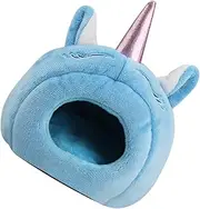 Mipcase Unicorn Plush Hamster Hideout Bed for Pets Cozy Cave for Chinchillas Mice and Rabbits Removable Cushion for Easy Cleaning Warm