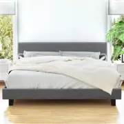 NNEDSZ Artiss Bed Frame King Size Grey NEO