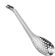Molecular Spherification Spoon - Stainless Steel Sieve, Precision Slotted Design, Gold or Silver Bar Tool, Fine Mesh Ladle for Caviar, Soup, Sauces, Stews and Culinary Presentation
