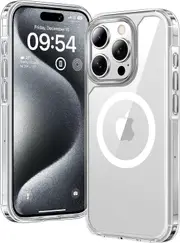 Clear Case For iPhone 15 Pro Max Magnetic Wireless Charging Hard Cover For Magsafe Compatible