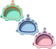Generic 3pcs Small Dinosaur Washbasin Weaning Bath Mat Bath Wash Bath Chair Tub for Newborn Bowl Spoons Non- Bath Seat Bath Stand Plate TPE