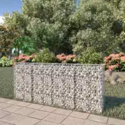 vidaXL Gabion Wall with Covers Galvanised Steel 200x20x85 cm