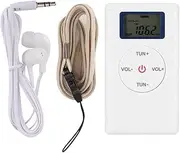 Portable Radio, FM Mini Digital Radio High Sensitivity Digital Tuning FM Radio, Mini Radio with Lanyard, Earphone