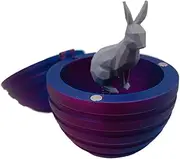 Print Rabbit with Egg, Bunny Egg Animals Inside, Creative Desk Ornaments, Easter Bunny Egg Decor, Printed Bunny Egg, Springtime Desk Decorations, Rabbit Egg Ornament for Desk Decoration
