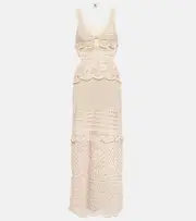 [Simkhai] Simkhai Cory crocheted cotton-blend midi dress UK 18 white