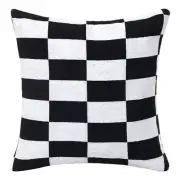 NEW KOO Navy Checkers Cushion By Spotlight