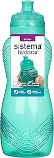 Sistema Twist 'n' Sip Squeeze Sports Water Bottle | Leakproof Water Bottle | 600 ml | BPA-Free | Assorted Colours