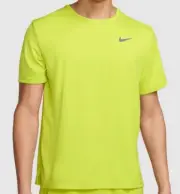 Nike Men's Dri-FIT UV Miler Short-Sleeve Running Shirt Bright Cactus Green L