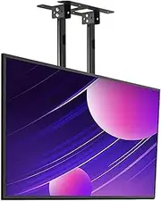 Ceiling TV Mount - Electric TV Lift, Fits 60-100 Inch Low Profile TVs, Adjustable Height Double Pole Single Screen TV Mount, Tilt Telescopic Ceiling TV Mount Bracket