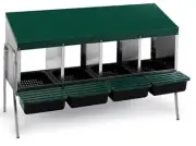 Battery Poultry Chicken Nesting Box Metal Rollaway 1Hole Single Row on Legs Farm