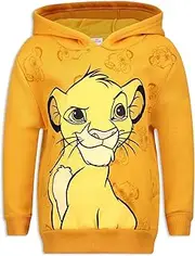 Disney Lion King Simba Pullover Hoodie for Boys and Girls, Kid’s Hooded Sweater, Orange