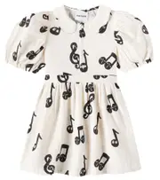 [Mini Rodini] Mini Rodini Notes cotton muslin dress Y 8/9 white