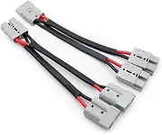 50 Amp Anderson Double Y Splitter Cable, 1 to 2 Anderson Plug Connector Double Y Adapter, 10 AWG 6mm Battery Cable for Car, RV, Truck, Trailer, Winch, Forklift, Solar & Wind Systems (2 pcs)