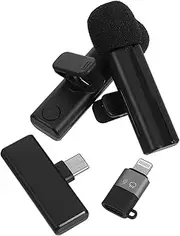 HOLIDYOYO Dual Handheld Wireless Microphone Podcast Equipment for Outdoor Interviews Live Streaming Vlogging Noise Reduction Lightweight Convenient