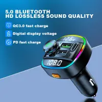 在飛比找蝦皮購物優惠-Bluetooth 5.0 Car Charger FM T