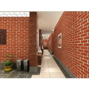 3d中式磚紋牆紙仿古磚塊壁紙飯店餐廳白磚茶樓酒店紅磚 (10折)