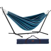Double Cotton Hammock with Stand (250cm) - Blue Lagoon