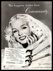 1948 Community Silverware "The Happiest Brides Have Community" Vintage Print Ad