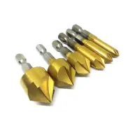 New Countersink Tool Bit Set 1/4'' Hex Shank Counter Sink For Steel Metal Wood
