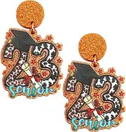 [WESIEVYA] Men's Graduation Earrings 1 Pair Custom Ear Dangle Commemorative Graduation Party Accessory for Men