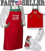 Holidays Xmas Christmas Cotton Apron 2 Pockets Extra Long Ties by Magnus Mary