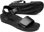 [MEGNYA] Comfortable Arch Support Walking Sandals for Women, Plantar Fasciitis Slides with Soft Straps, Orthotic Sandals with Anti Slip Lightweight Sole