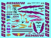 White Vinyl R/c Decal Sheet SM111-1/24-1/18th Numbers Lexan Body artin carrera