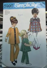 1970 Simplicity Child's Dress Pants Sewing Pattern 8990 Size 2 Unopened