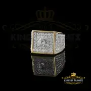 9.50ct Cubic Zirconia Yellow Silver Square Men's Adjustable Ring From SZ 9 to 11