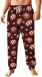 [Generic] Men's Sweatpants, Mahogany Red Sports Motif-69, Polyester Joggers, Sweatpants Jogging Pants for Workout Running