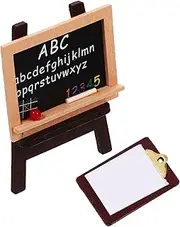 Ipetboom Wooden Blackboard Model Mini Easel Kit Boys and Girls Accessories Wear-Resistant Drawing Board for Decorative Mini Easel
