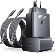 Aerostralia 45W Super Fast Charger - 2Pack USB C Fast Charger Compatible with Samsung S25/S24/S23 with 2M/6.6FT USBC 100W Cable, 30W/25W PPS USB C Wall Charger with Cord Compatible with Mac Book Air