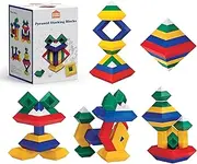 STEAM STUDIO Pyramid Building Blocks 15pcs, Building Blocks Stacking Toys Speed Cube, The Octahedron Stacker Toy 3D Puzzle Stem Toys, Creative Educational Toys for Kids Preschool Learning Toys