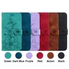 PU Leather Flower Lily Phone Case For Samsung A42 M55 M51 Note 20 10 9 8 A91 A81