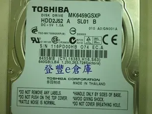 【登豐e倉庫】 YF182 Toshiba MK6459GSXP 640G SATA2 硬碟