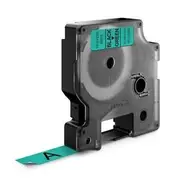Dymo D1 Standard Label Cassette Tape 12mm x 7m - Black on Green