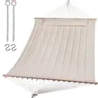 Double Hammock for 2 Person, Extra Large Outdoor Portable Hammock with Beige