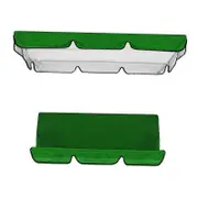 3-Seat Garden Swing Cover Set - Canopy and Seat Covers Replacement for Outdoor Swing Accessories Green