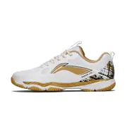 Li-Ning Ranger Lite Z3 Non-Marking Unisex Badminton Shoes - Lightweight - Shock Absorption, Breathable Sports Footwear - Material: Polyester - Color: Antartica/Gold Fusion - Size: 7.5UK/8.5US/42EU