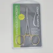 Cortland Gold Handled Forceps Stainless Steel Scissor Quick Release Fishing Tool