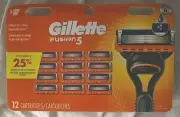 Gillette Fusion5 Razor Blade Refills – 12 Cartridges – NEW Sealed!