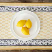 Yellow Blue Motif Table Runner