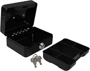 Lockable Cash Box with Combination Lock Sturdy Construction Storage Capacity for Secure Cash and Valuables for Home and Office Use