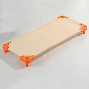 Daycare Cots, 5PCS Portable Stackable Kids Bed Quick Install PVC Comfortable Mesh Portable Sleeping Bed for Preschool Boys Girls (Color : Orange, Size : 130 * 58 * 20cm)