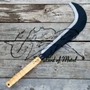 UBR CUSTOM HANDMADE HIGH CARBON STEEL CAMPING REAPER KNIFE WITH LEATHER SHEATH