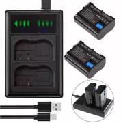 2X EN-EL15b Battery+charger For Nikon D7100 D7000 D800 D810 D750 Z7 Z6 V1 Camera
